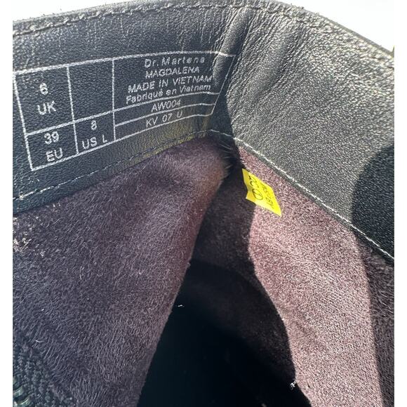 Dr Martens Magdalena Black Leather Boots Chunky Platform Block Heel Goth Size 8 - Picture 8 of 10